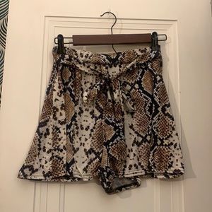 High Waisted Snake Skin Shorts By Nasty Gal— Brown, Black & White.